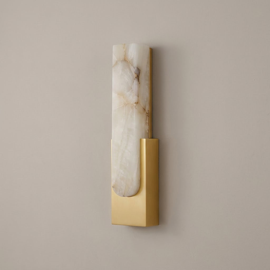 Modern Minimalist Faux Alabaster Wall Sconce