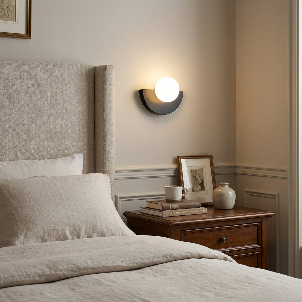 Modern Minimalist Glass Globe Wall Sconce
