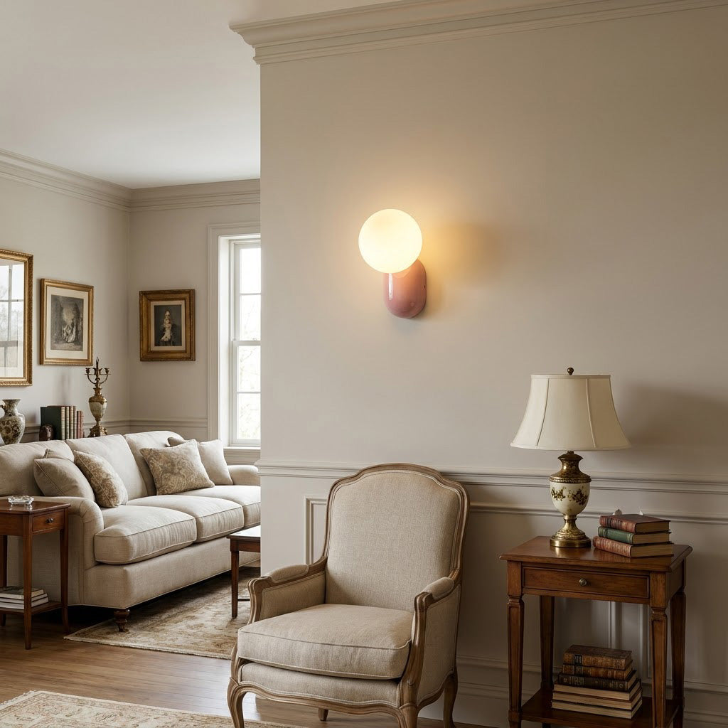 Modern Minimalist Resin Glass Globe Wall Sconce