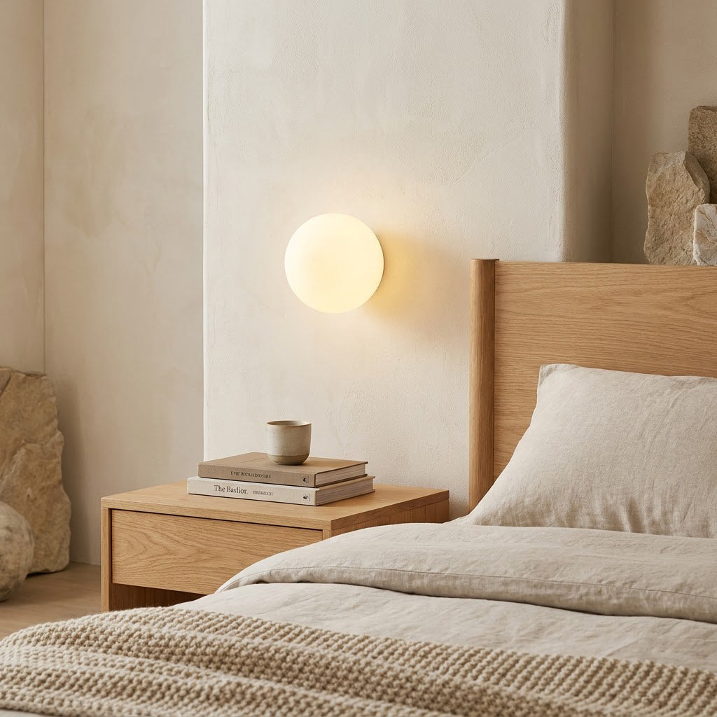 Modern Minimalist Round Glass Wall Sconce