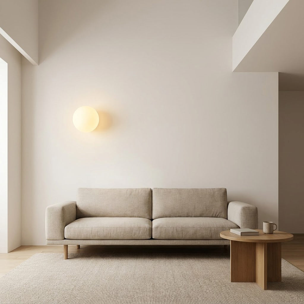 Modern Minimalist Round Glass Wall Sconce