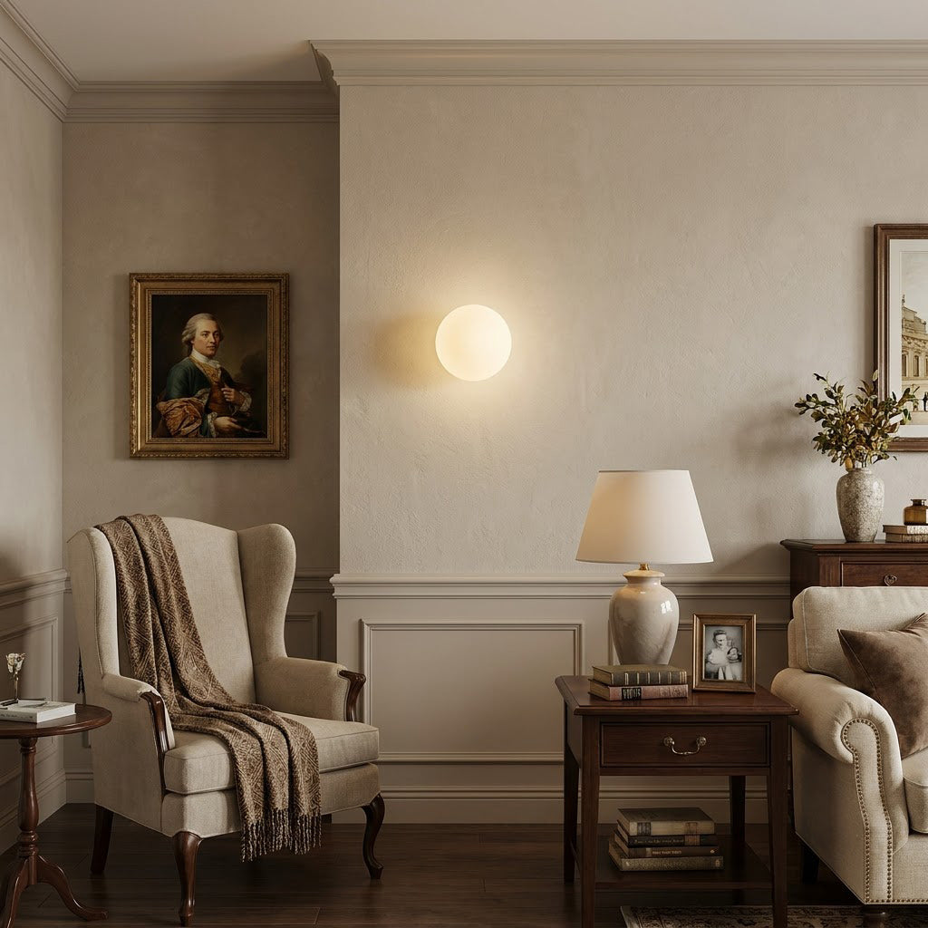 Modern Minimalist Round Glass Wall Sconce