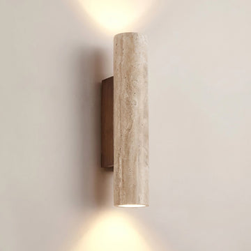 Modern Minimalist Travertine Cylinder Wall Sconce