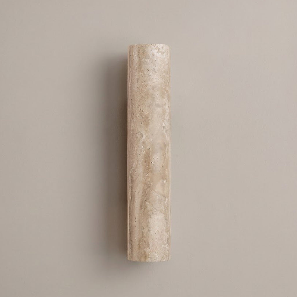 Modern Minimalist Travertine Cylinder Wall Sconce