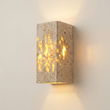 Modern Minimalist Travertine Rectangular Wall Sconce
