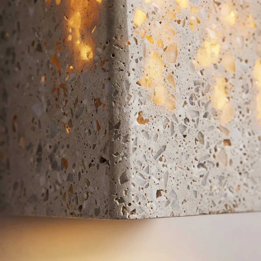 Modern Minimalist Travertine Rectangular Wall Sconce