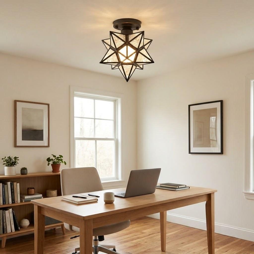 Modern Star Semi-Flush Ceiling Light 20cm