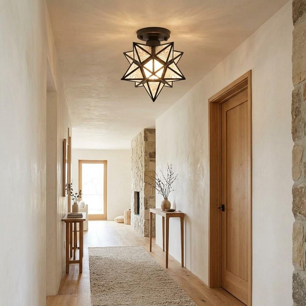 Modern Star Semi-Flush Ceiling Light 20cm