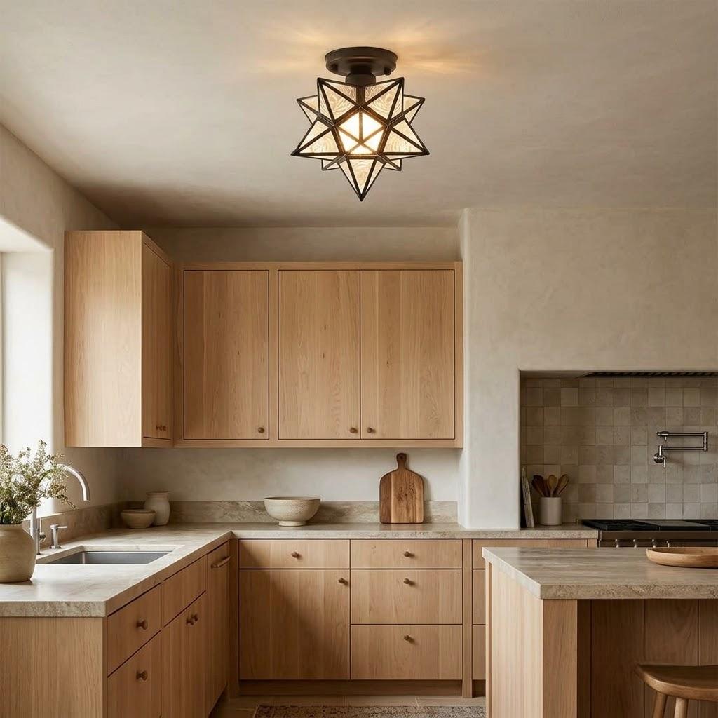 Modern Star Semi-Flush Ceiling Light 20cm