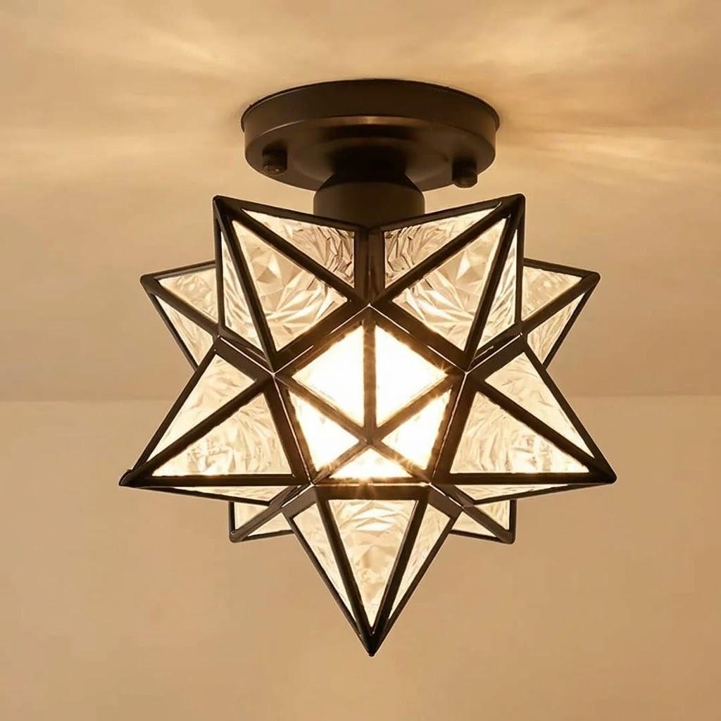 Modern Star Semi-Flush Ceiling Light 20cm