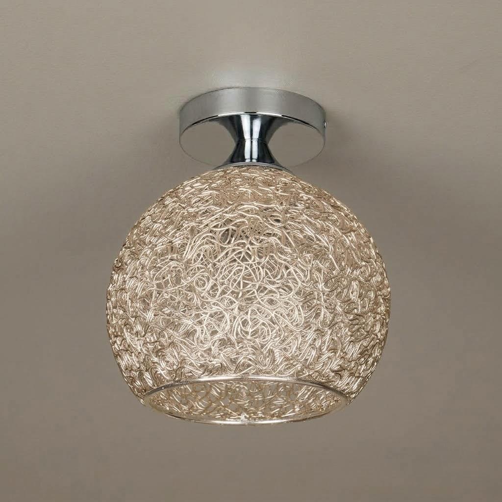 Modern Textured Dome Semi-Flush Ceiling Light