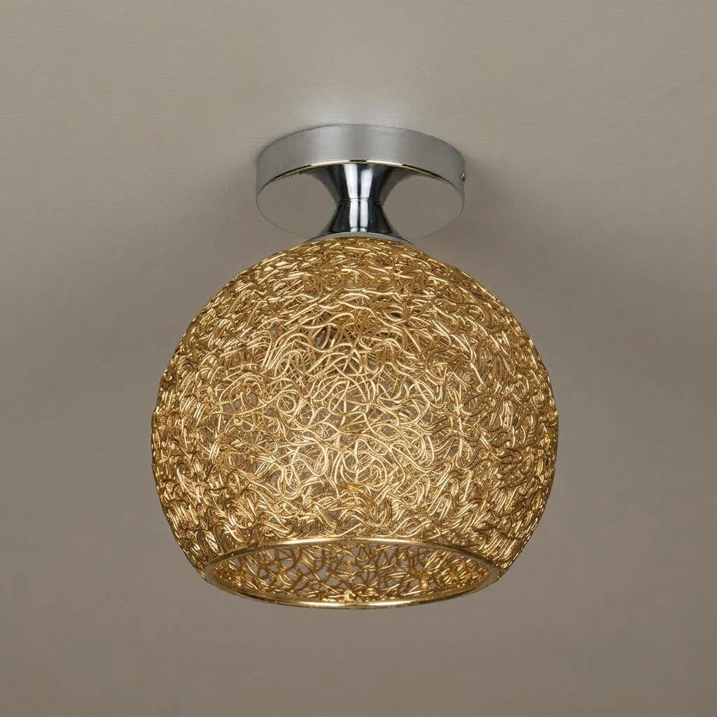 Modern Textured Dome Semi-Flush Ceiling Light