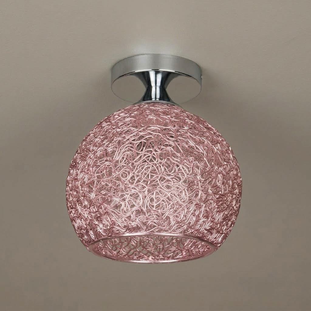 Modern Textured Dome Semi-Flush Ceiling Light