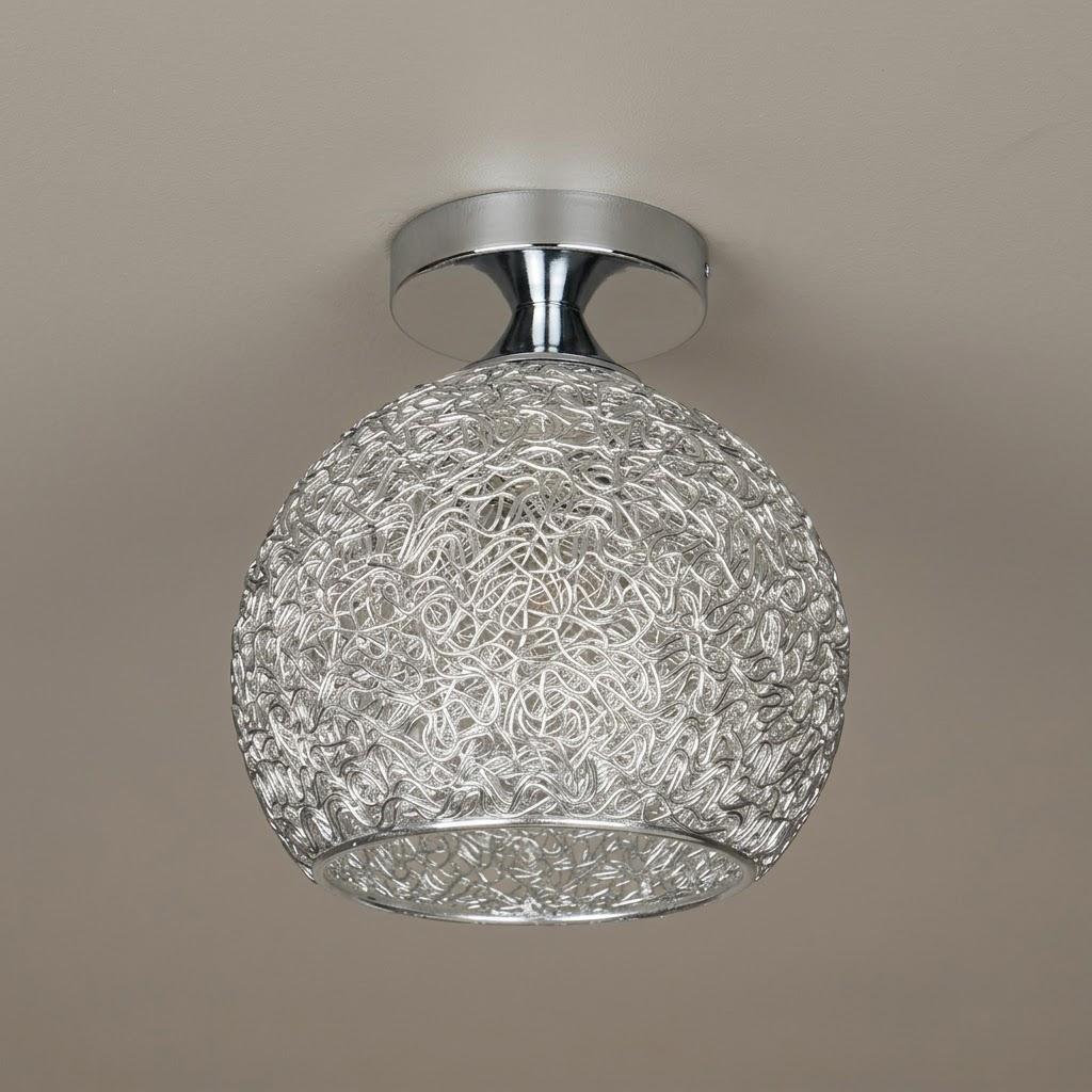 Modern Textured Dome Semi-Flush Ceiling Light