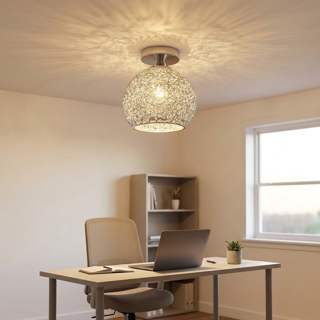 Modern Textured Dome Semi-Flush Ceiling Light