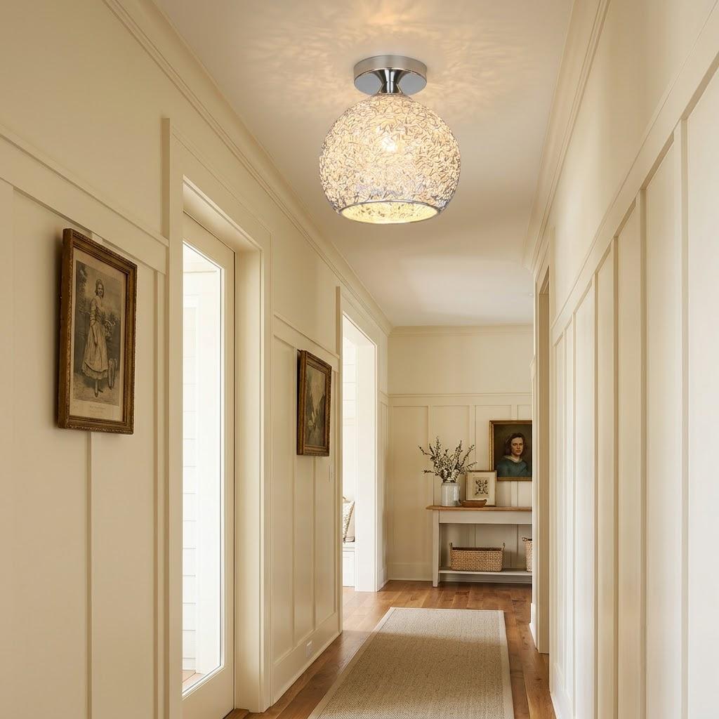 Modern Textured Dome Semi-Flush Ceiling Light