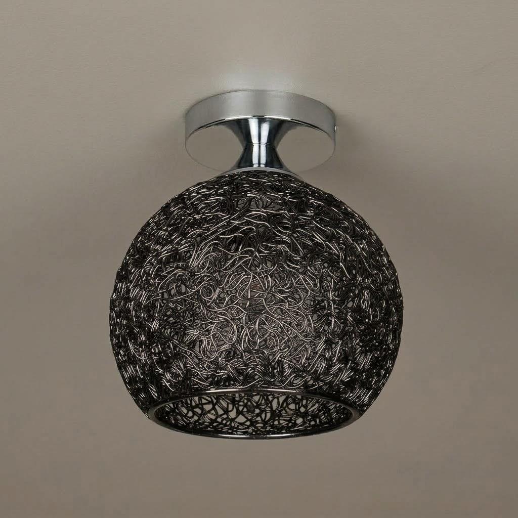 Modern Textured Dome Semi-Flush Ceiling Light