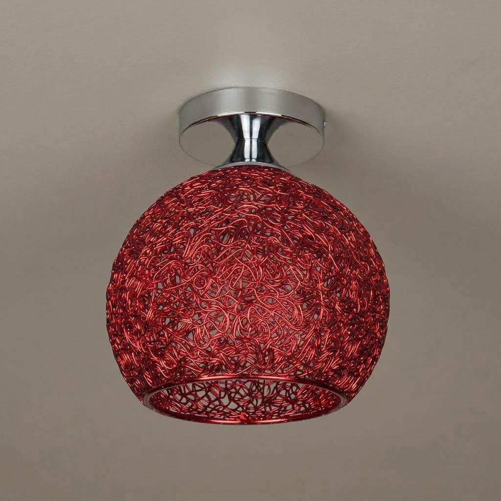Modern Textured Dome Semi-Flush Ceiling Light