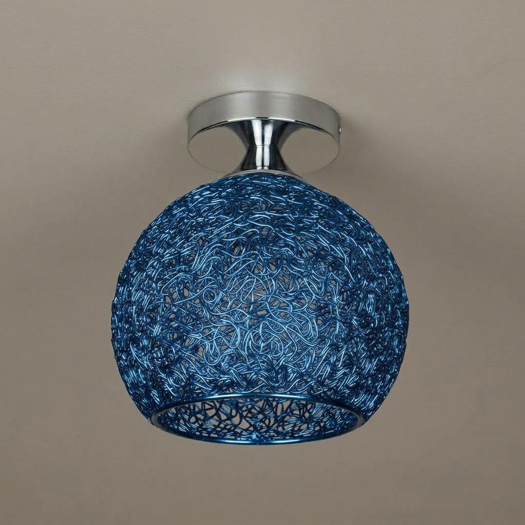 Modern Textured Dome Semi-Flush Ceiling Light