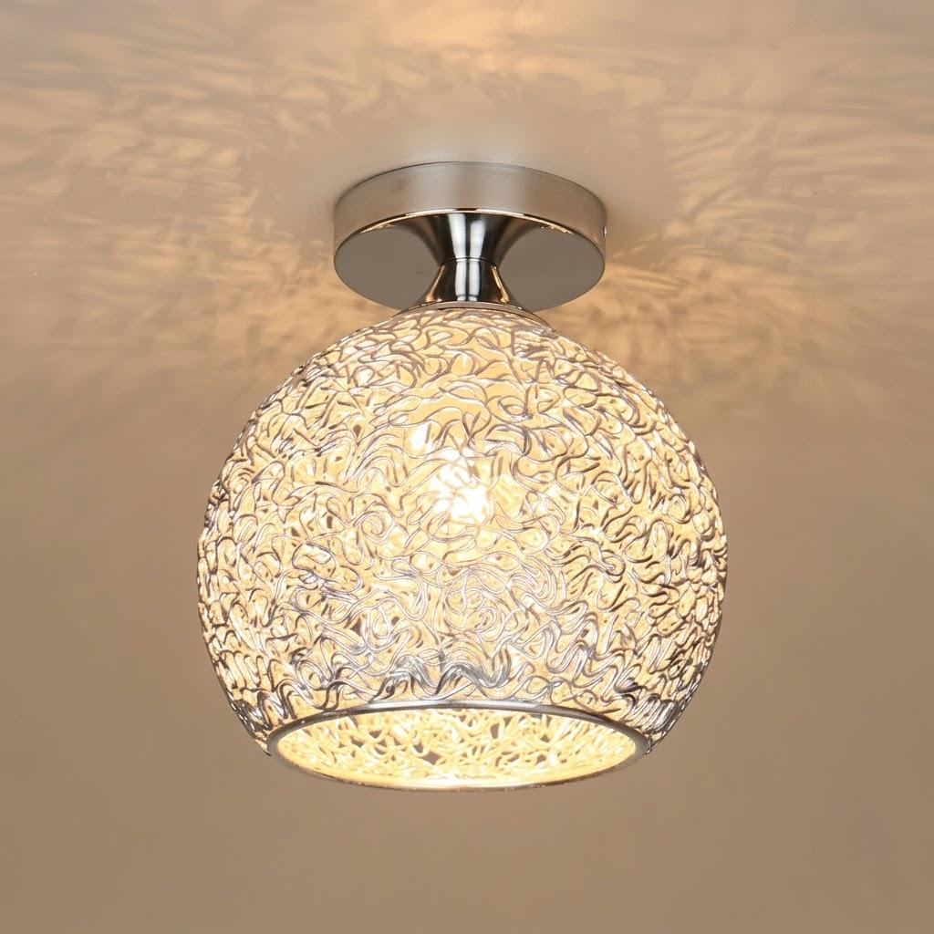 Modern Textured Dome Semi-Flush Ceiling Light