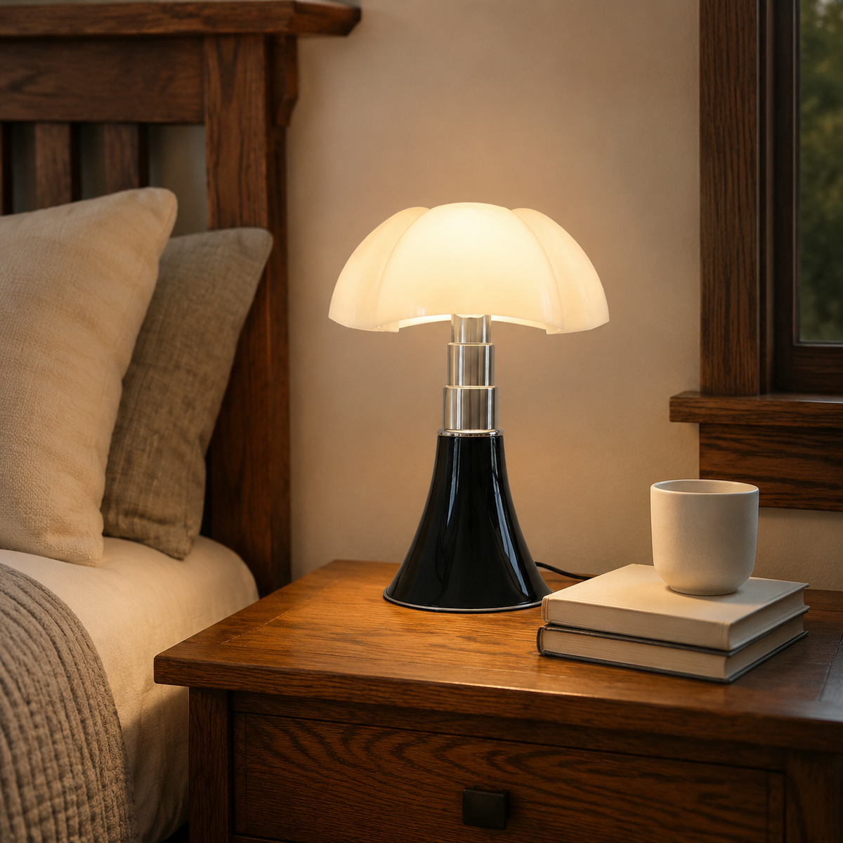 Modern Conical Acrylic Fluted Shade Table Lamp