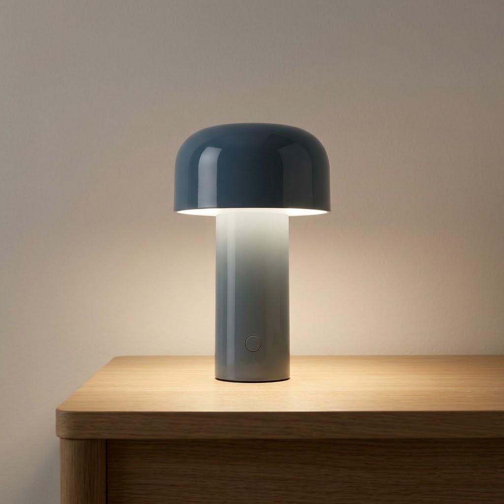 Nordic Cylindrical Iron Dome Shade Wireless Table Lamp