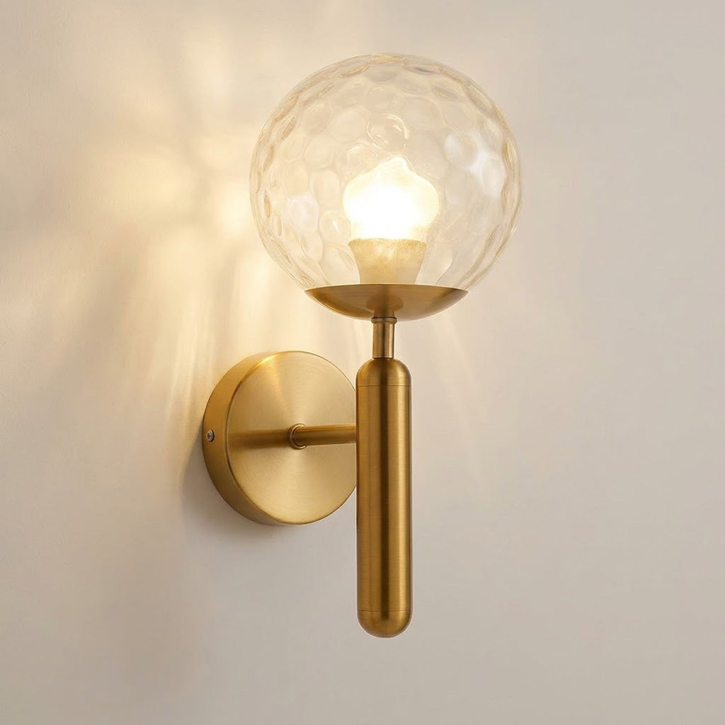 Nordic Dimpled Glass Globe Wall Sconce