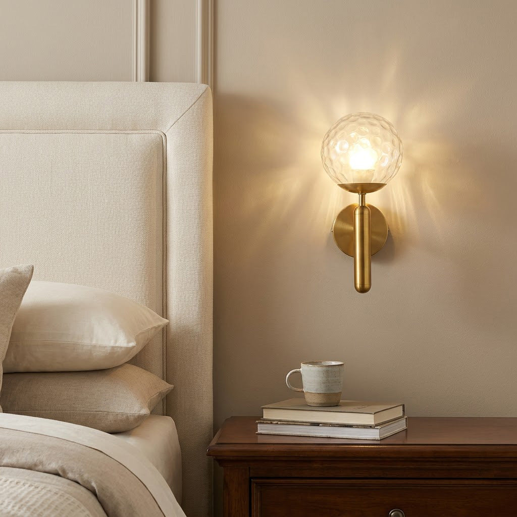 Nordic Dimpled Glass Globe Wall Sconce