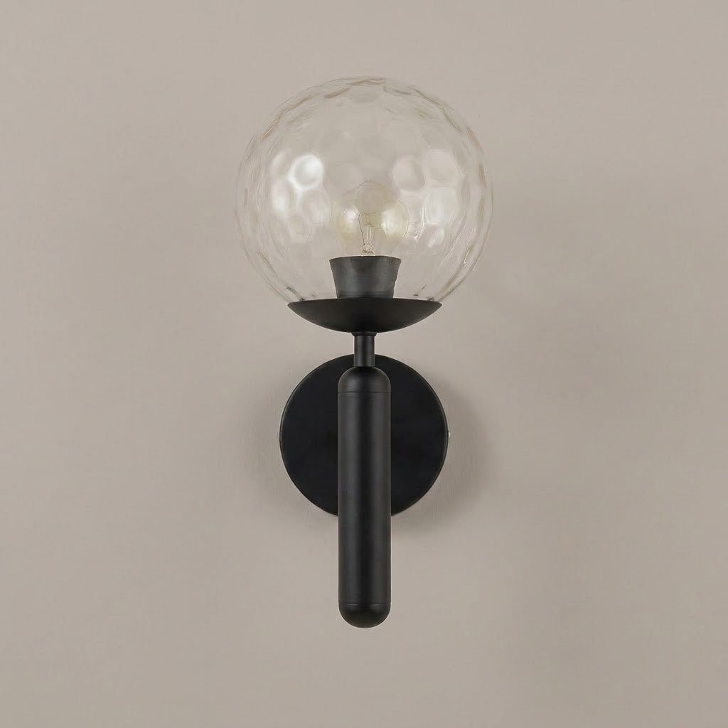 Nordic Dimpled Glass Globe Wall Sconce