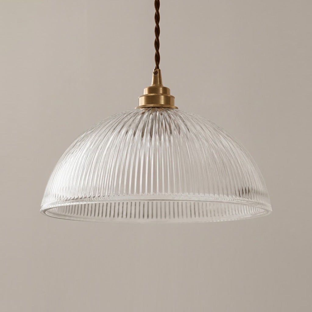 Nordic Fluted Glass Dome 1-Light Pendant Light