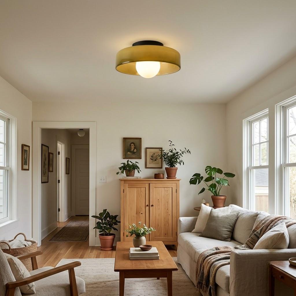 Nordic Glass Disc Flush Mount Ceiling Light