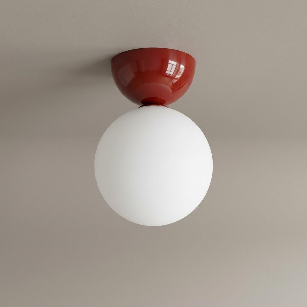 Nordic Glass Globe Semi-Flush Ceiling Light