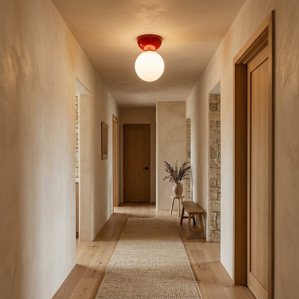 Nordic Glass Globe Semi-Flush Ceiling Light