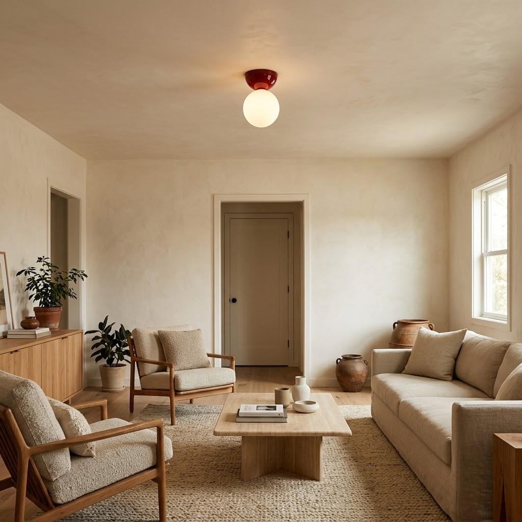 Nordic Glass Globe Semi-Flush Ceiling Light