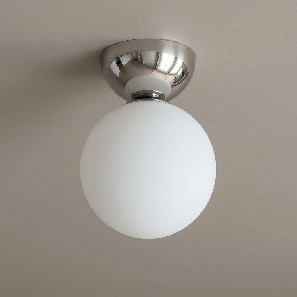 Nordic Glass Globe Semi-Flush Ceiling Light