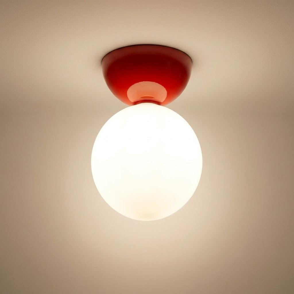 Nordic Glass Globe Semi-Flush Ceiling Light