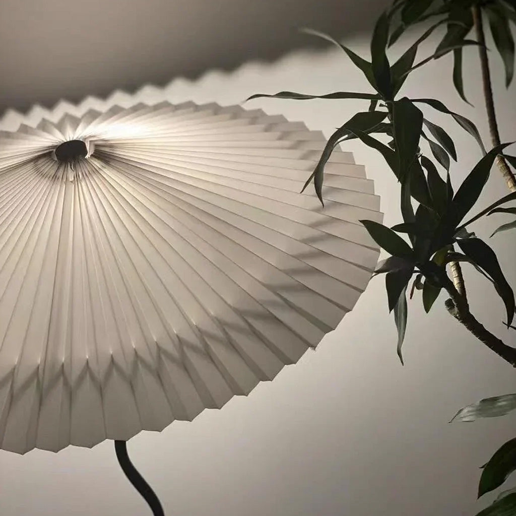 Nordic Pleated Empire Linen Floor Lamp