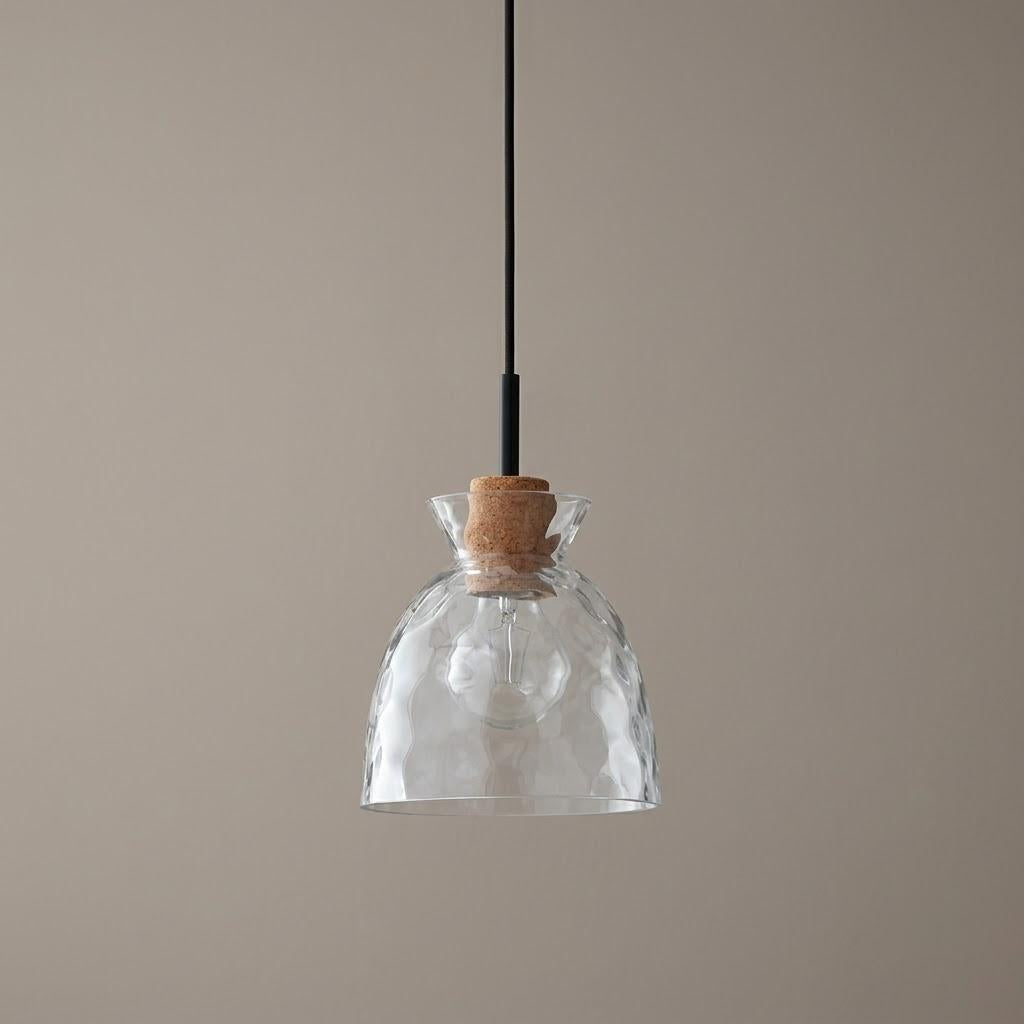 Nordic Rippled Glass Bell 1-Light Pendant Light