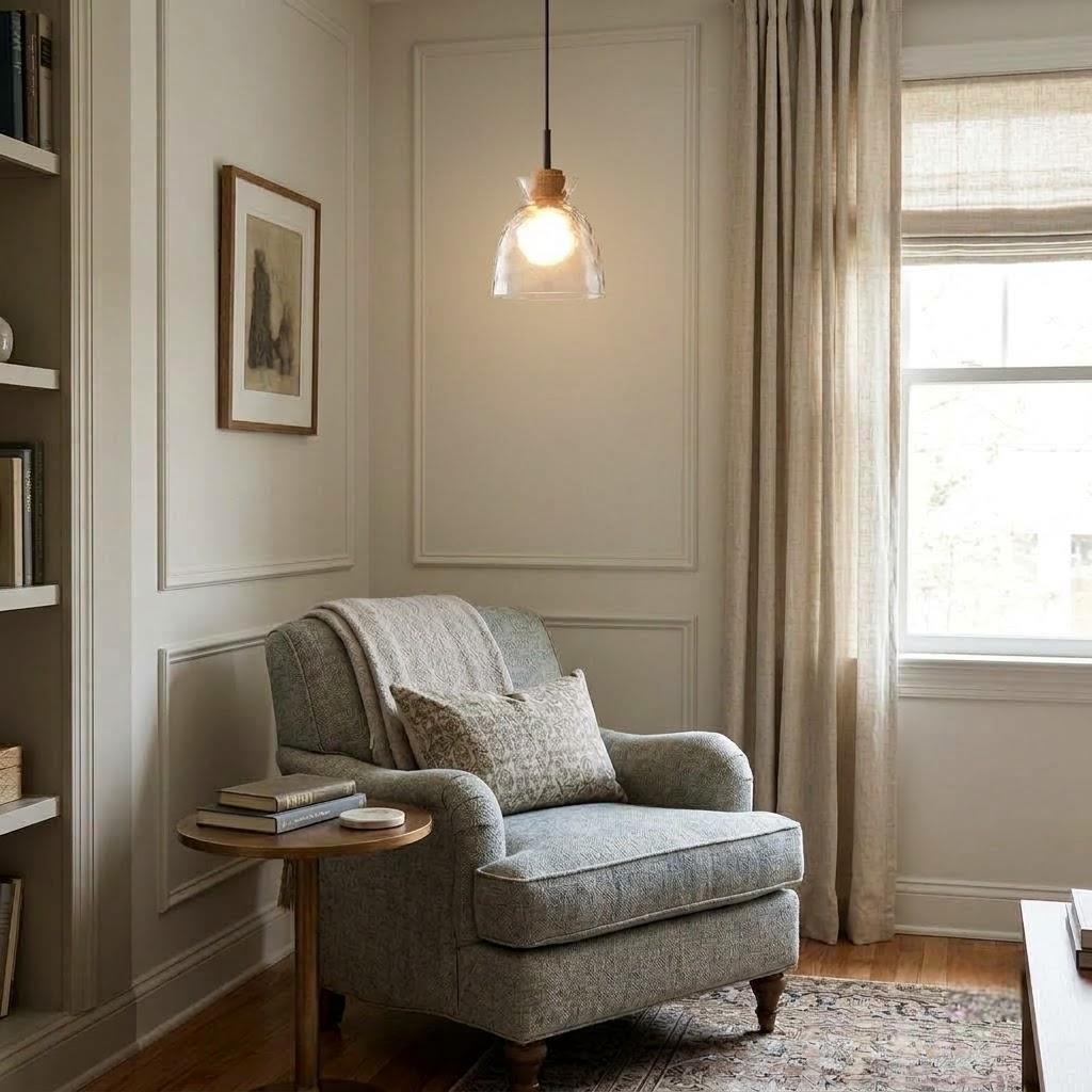 Nordic Rippled Glass Bell 1-Light Pendant Light