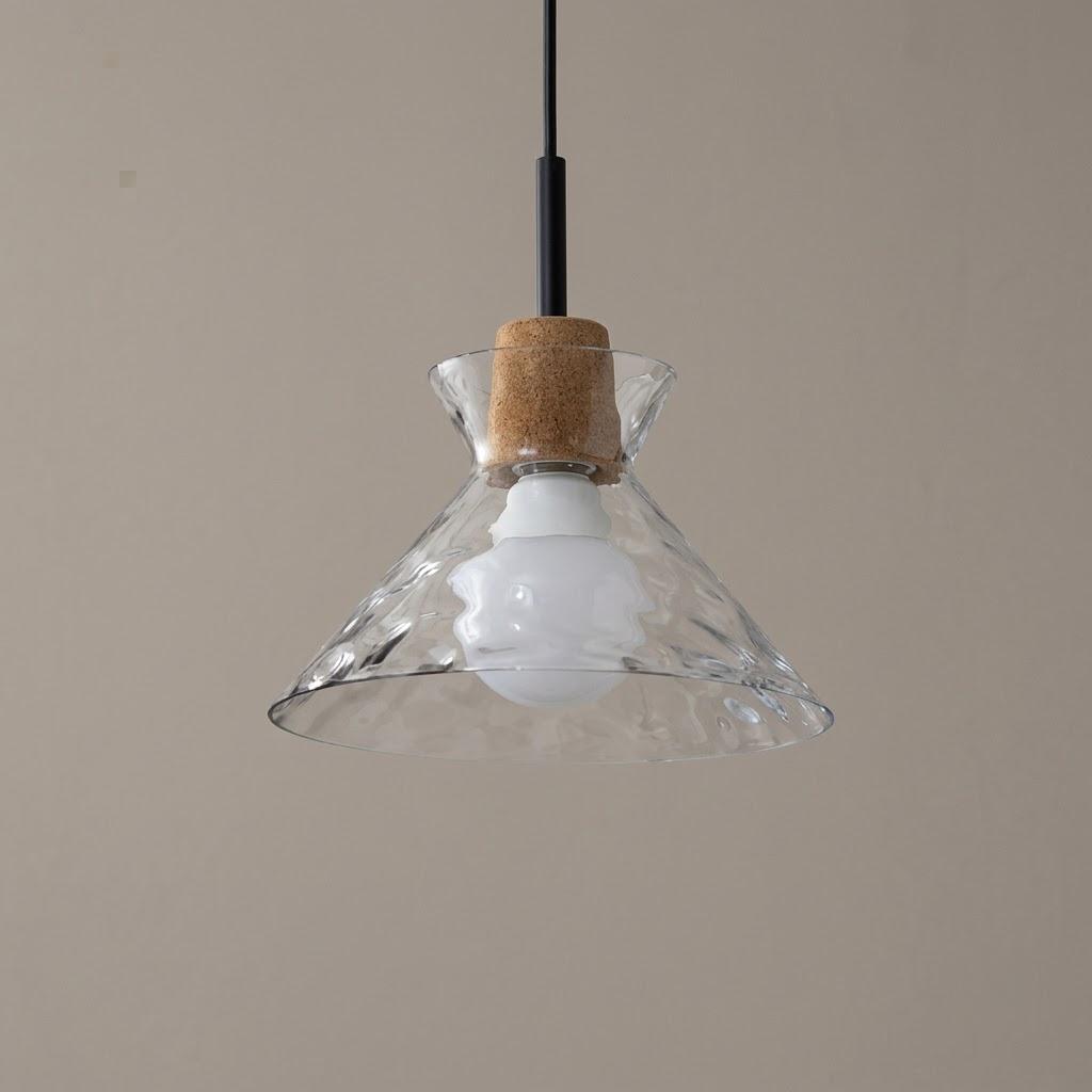 Nordic Rippled Glass Bell 1-Light Pendant Light