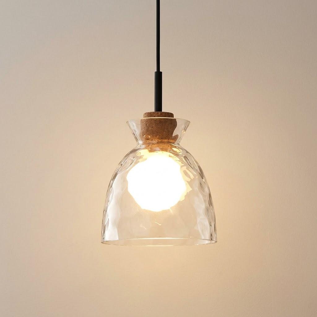 Nordic Rippled Glass Bell 1-Light Pendant Light
