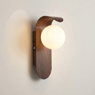 Nordic Walnut Globe Wall Sconce