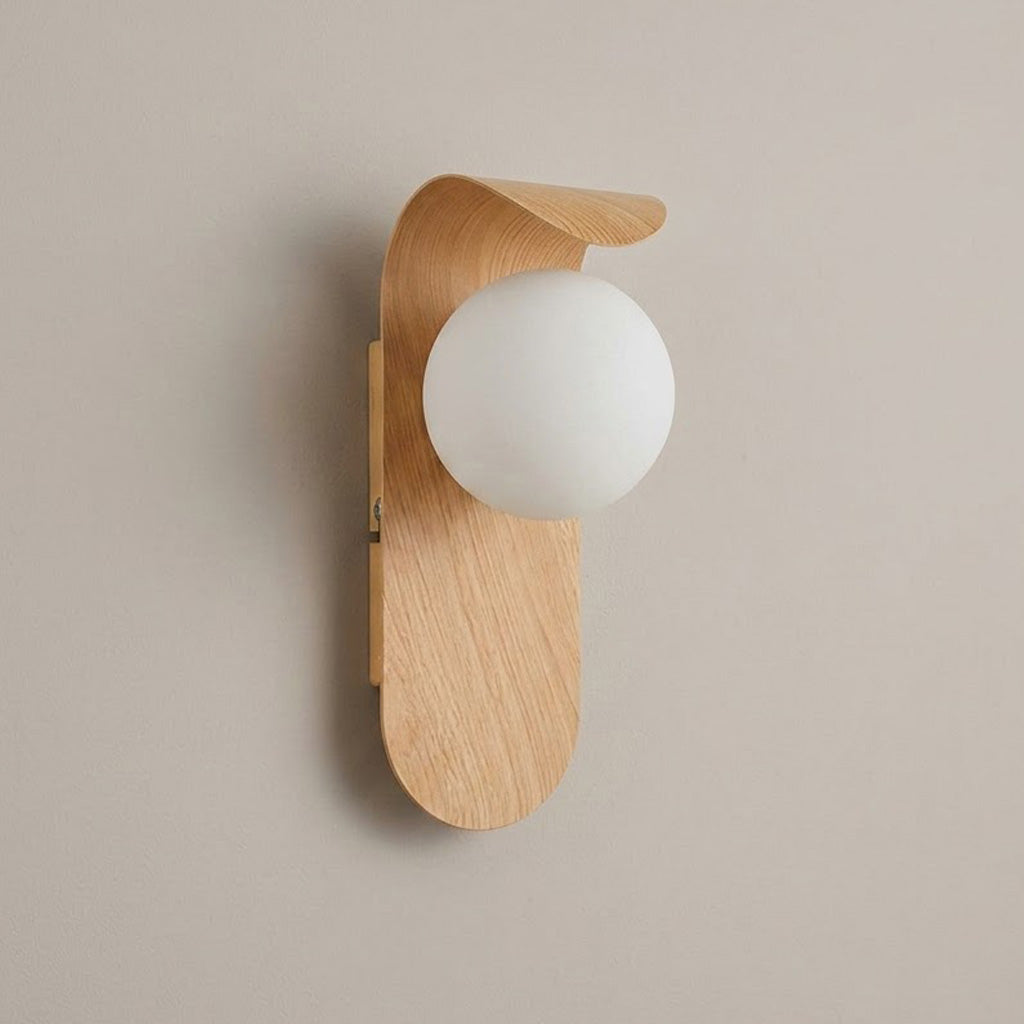 Nordic Walnut Globe Wall Sconce