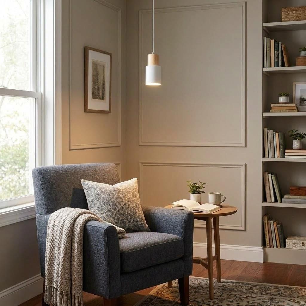 Scandinavian Wood Cylinder 1-Light Pendant Light