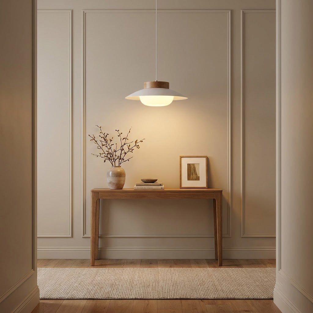 Nordic Wood Saucer Pendant Light