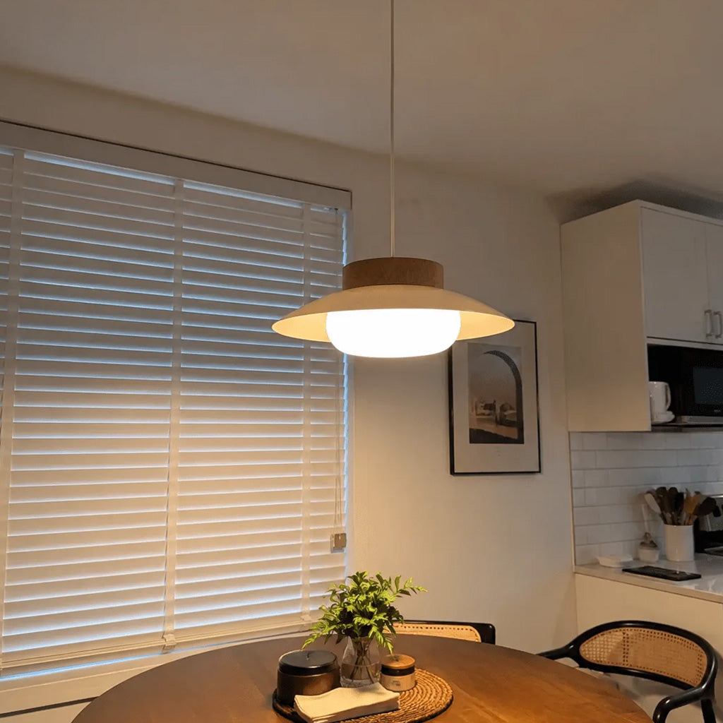 Nordic Wood Saucer Pendant Light