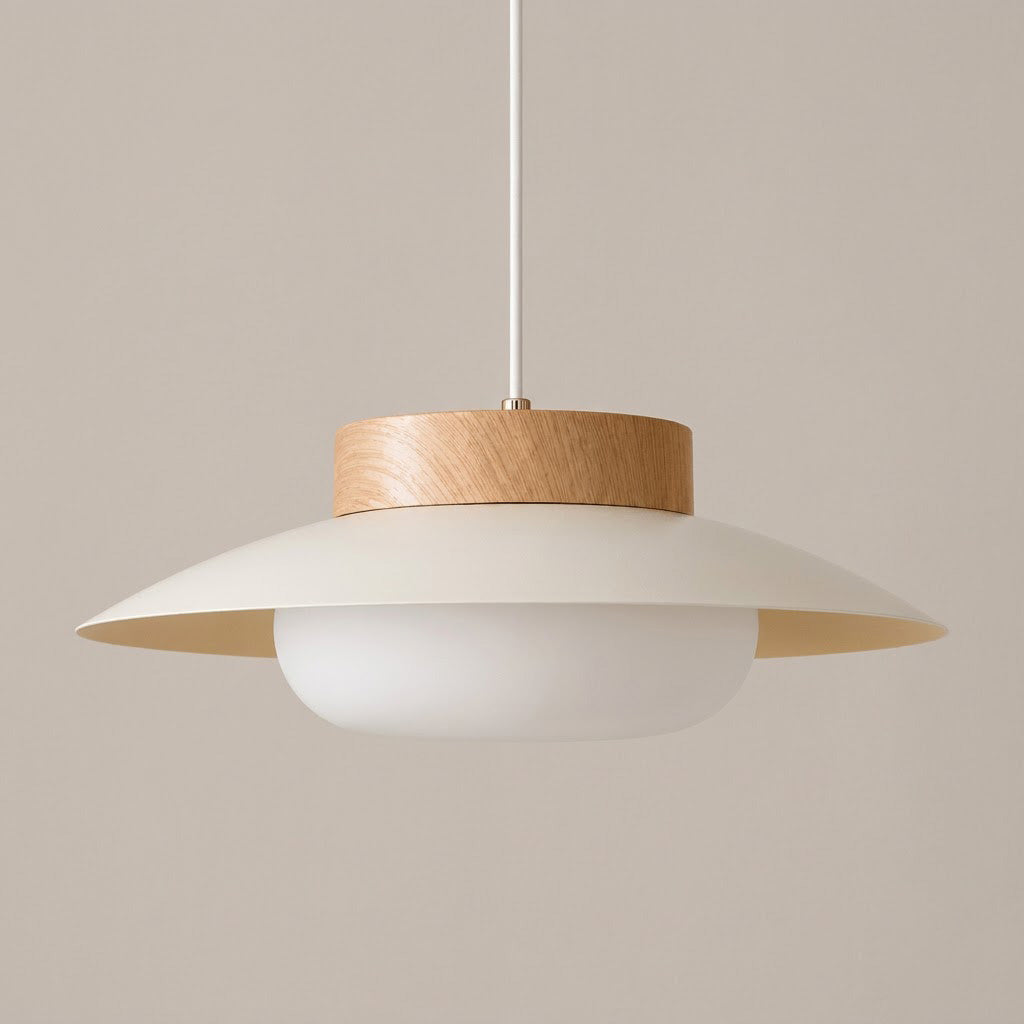Nordic Wood Saucer Pendant Light