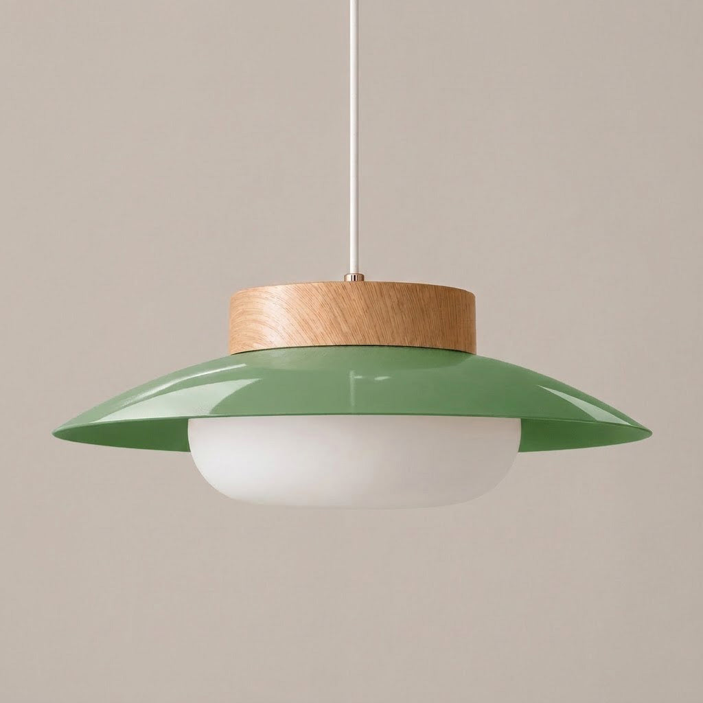 Nordic Wood Saucer Pendant Light