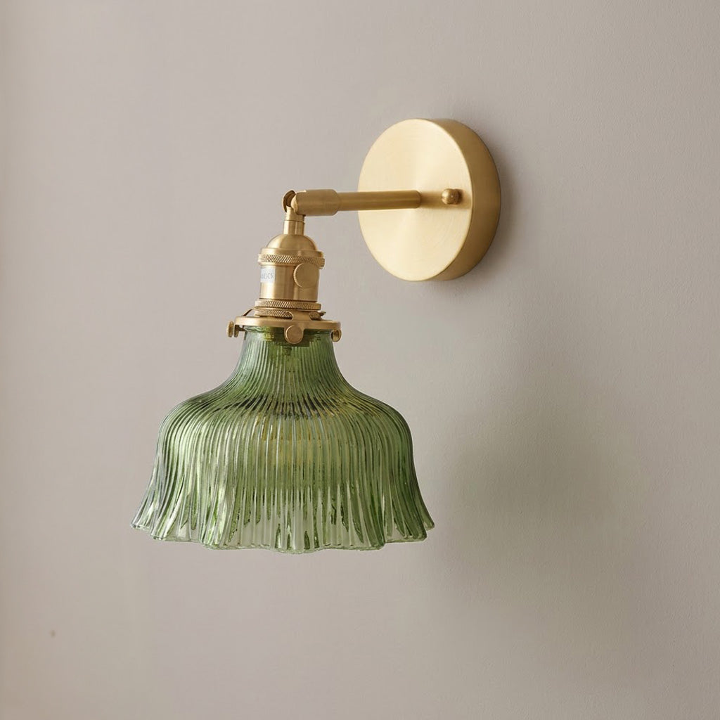 Retro Glass Flower Wall Sconce