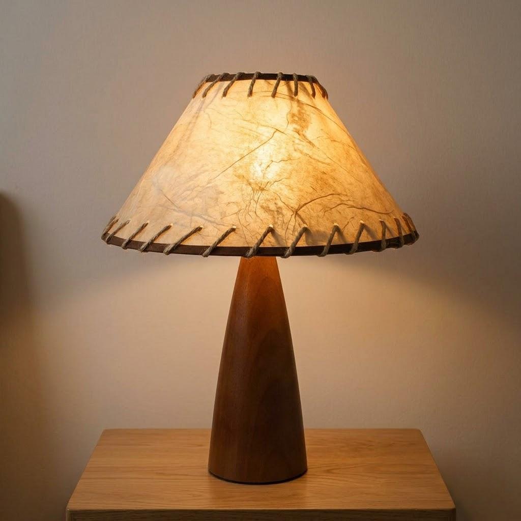 Retro Tapered Solid Wood Empire Shade Table Lamp